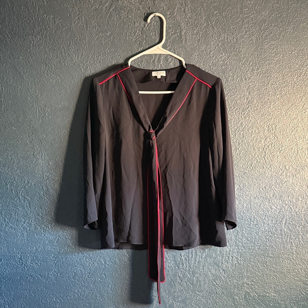 CLAUDIE PIERLOT Navy Sailor Chiffon Blouse